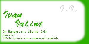 ivan valint business card
